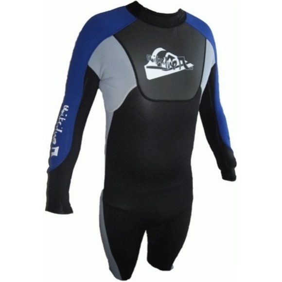 QUIKSILVER Syncro LS 2mm Shorty Spring Long Sleeve Wetsuit Black/Grey MS NWT - Picture 1 of 8